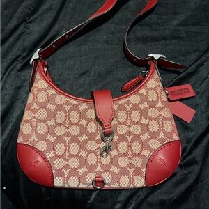 Coach red purse, like new used twice